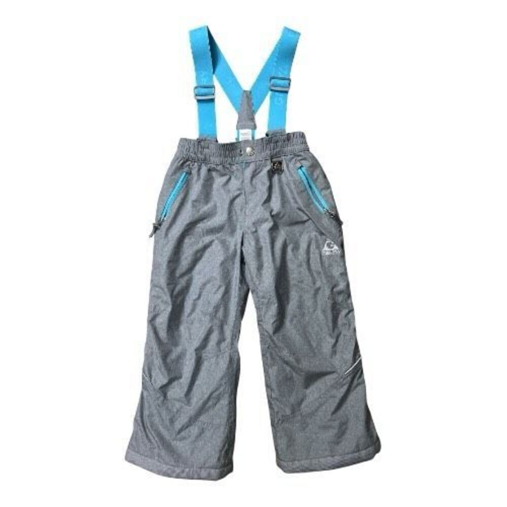 Gerry Kids Grey Snow Ski Pants With Blue Removable Suspenders Size XS(5/6) Bibs